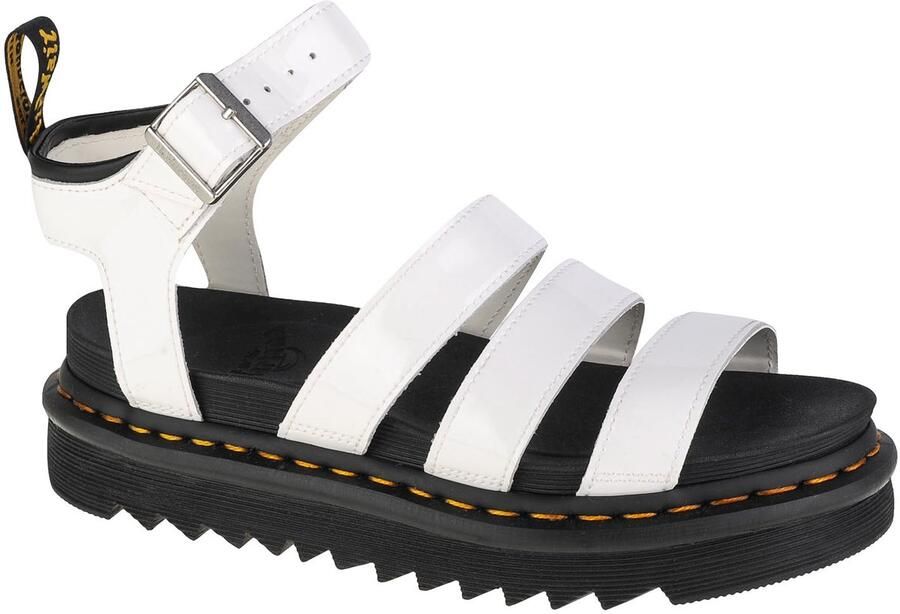 Dr. Martens Blaire Patent Lamper Chunky 3-Strap Sandaal Wit