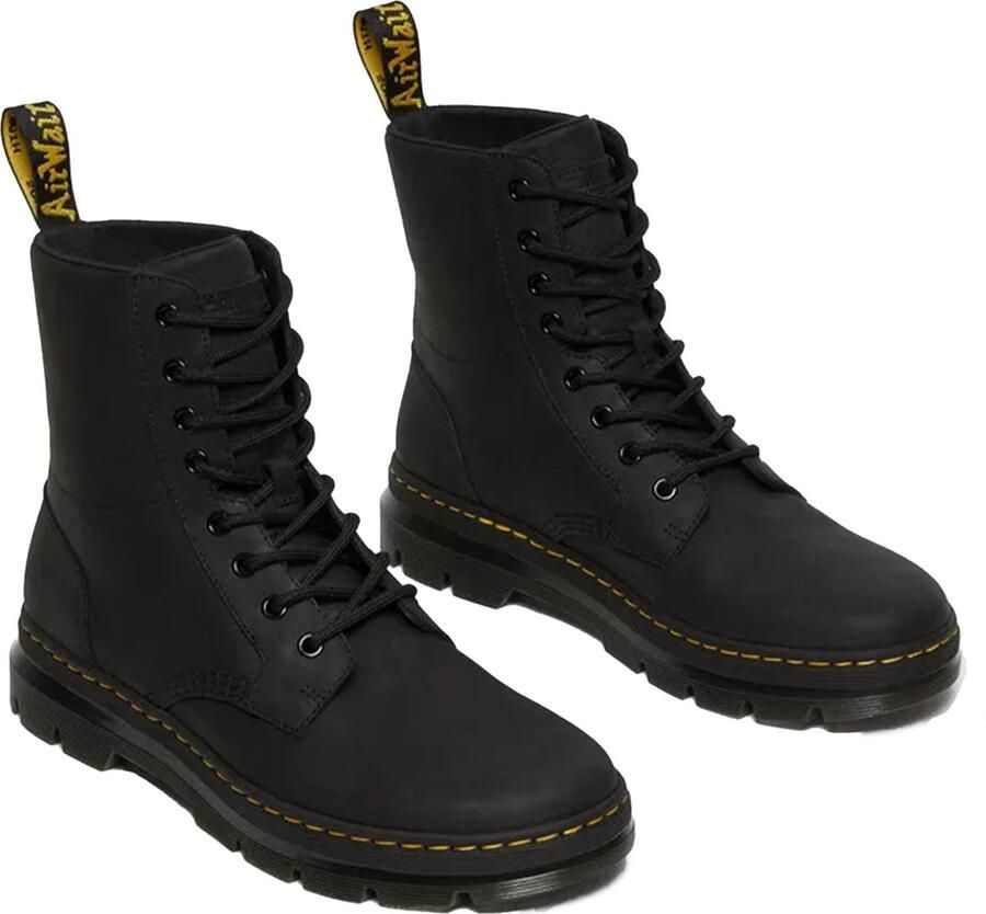 Dr. Martens COMBS LEATHER BLACK WYOMING Heren sneakersHeren veterschoenVrije tijd half-hoog Zwart