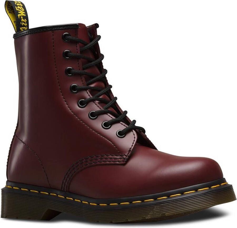 Dr Martens Dr. Martens Dames Laars 1460 Smooth Cherry Red Oxford Rub Off  Rood - Schoenen.nl