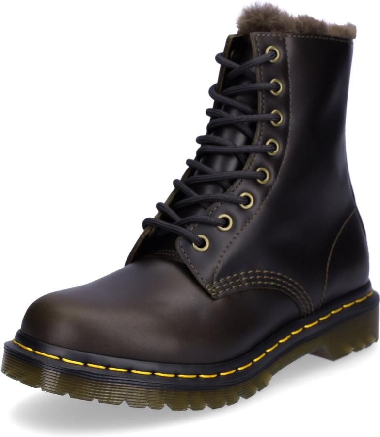 Dr. Martens dames veterlaars donker taupe