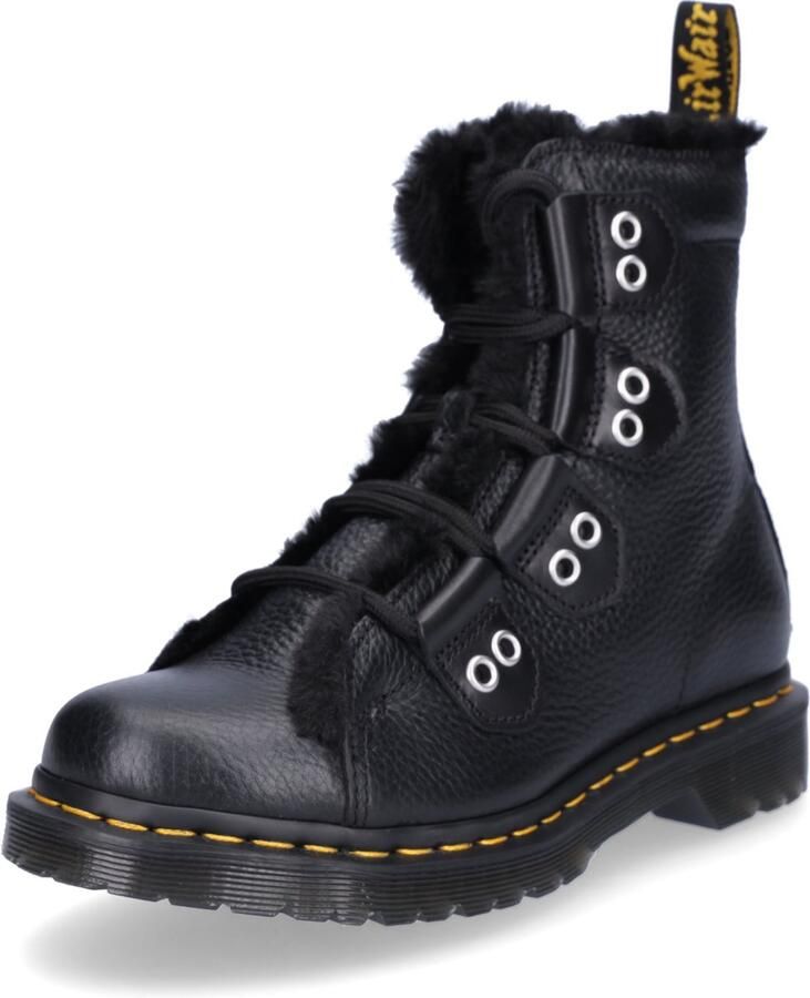 Dr. Martens Zwarte Veterschoenen met Faux-Fur Voering