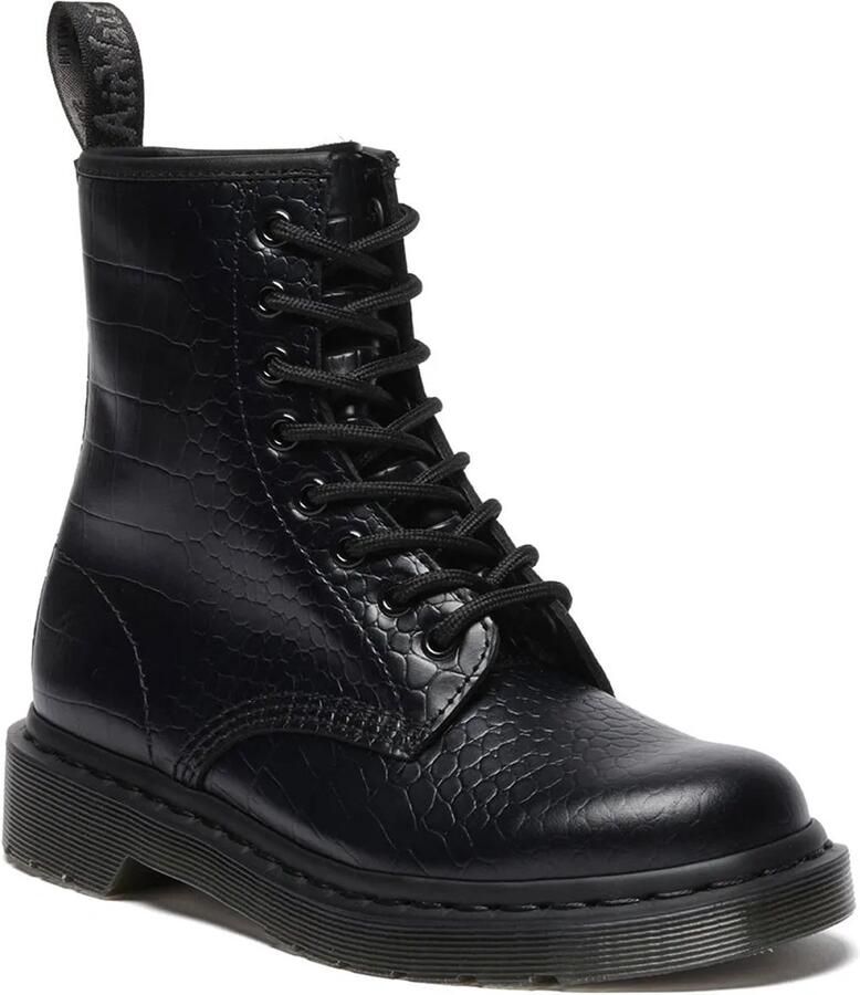 Dr. Martens Dr Martens 1460 Croco Laarzen Zwart Vrouw
