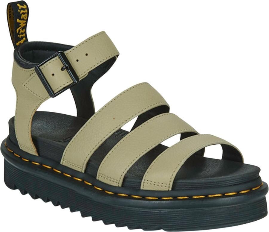 Dr. Martens Blaire Sandalen Pale Olive Pisa Leer Green Dames