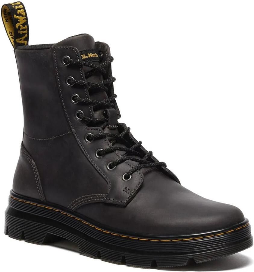 Dr. Martens Dr Martens Combs Leather Laarzen Zwart Grijs