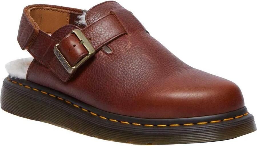Dr. Martens Bruine Leren Platte Schoenen met Velcro Brown