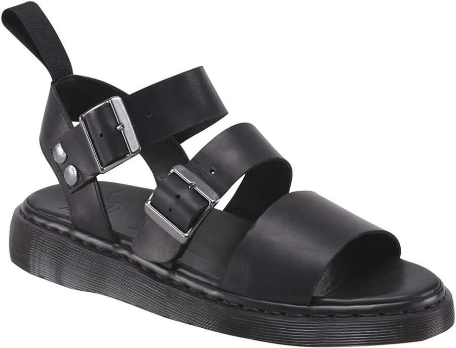 Dr. Martens Zwarte Leren Platte Sandalen Gryphon Brando Black Dames - Foto 2
