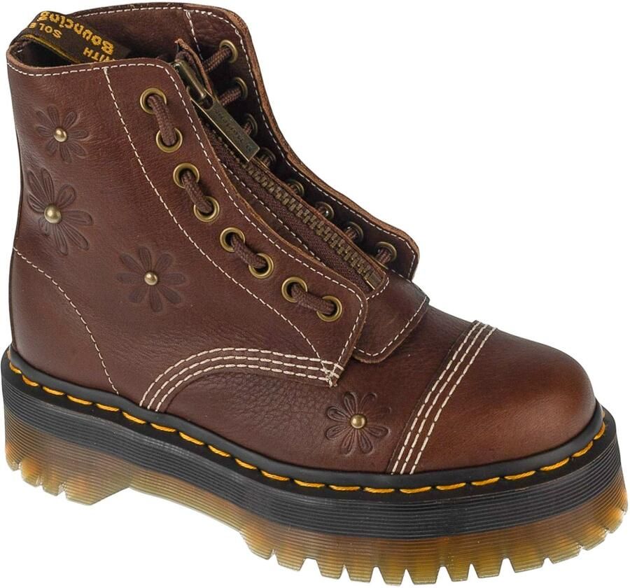 Dr. Martens Dr Martens Sinclair Flower Grizzly donkerbruine leren laarzen