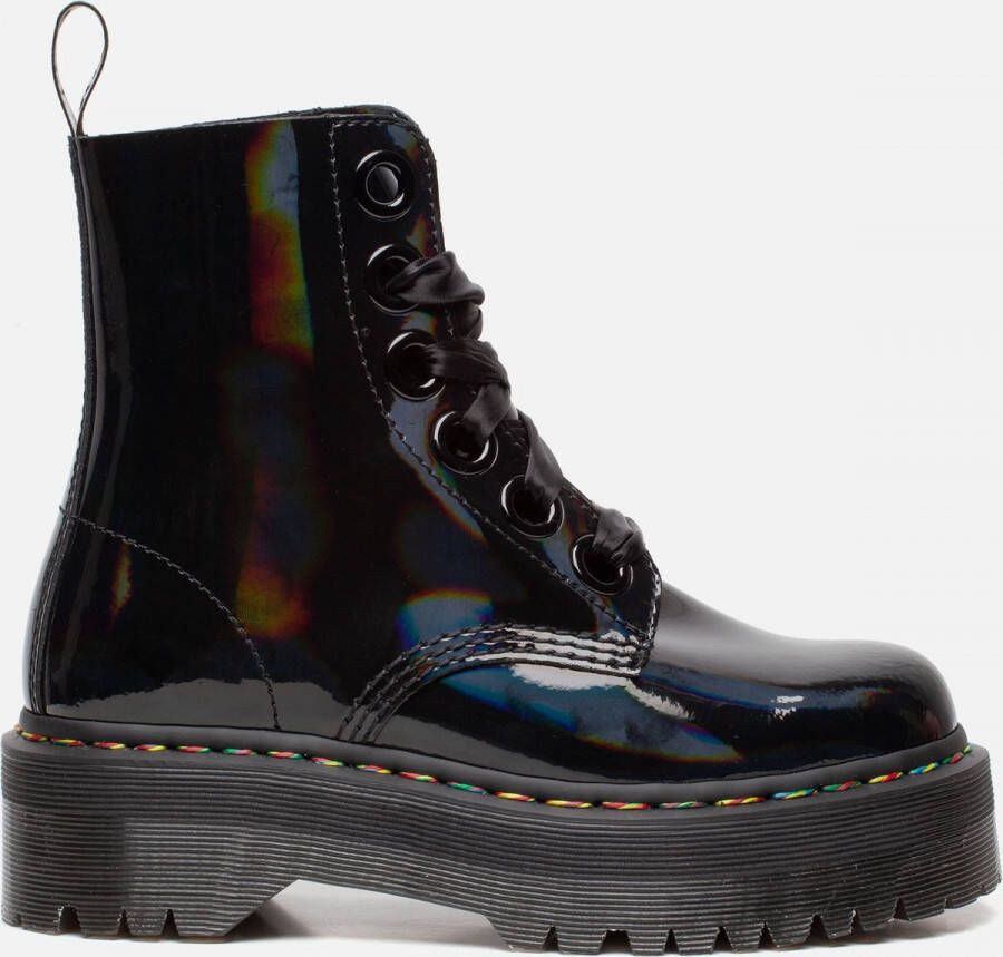 Dr. Martens Molly Rainbow veterboots zwart lak