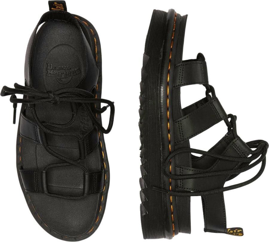 Dr. Martens Minimalistische leren sandalen met unieke veters en lichtgewicht EVA-zool Zwart Dames - Foto 4