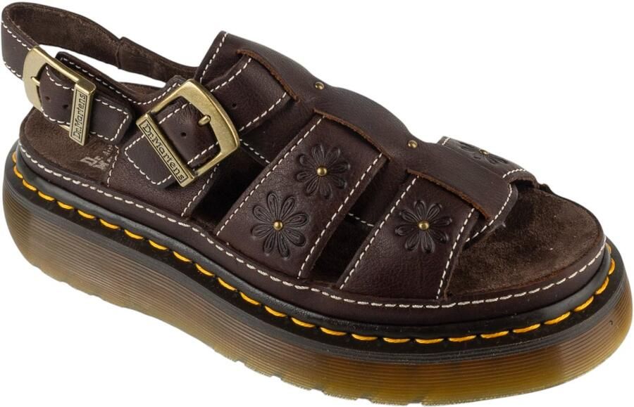 Dr. Martens Wrenlie Open Platform Sandals Vrouwen Bruin Sandalen