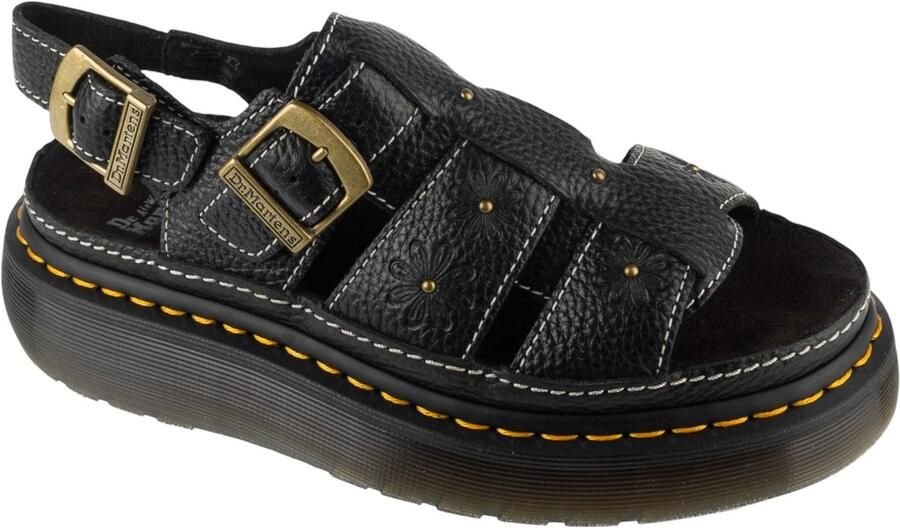 Dr. Martens Wrenlie Open Platform Sandals Vrouwen Zwart Sandalen