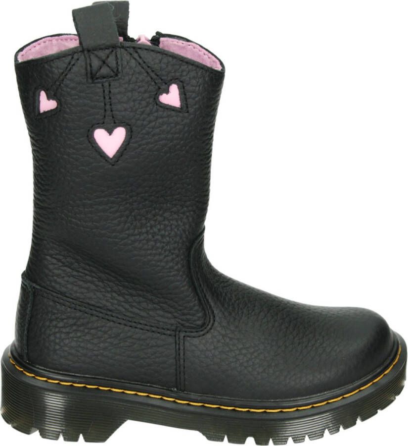 Dr. Martens FUSION~P-O~BOOT~J~BLACK+PINK~~ MeisjesLaarzenKinderlaarsjes Zwart
