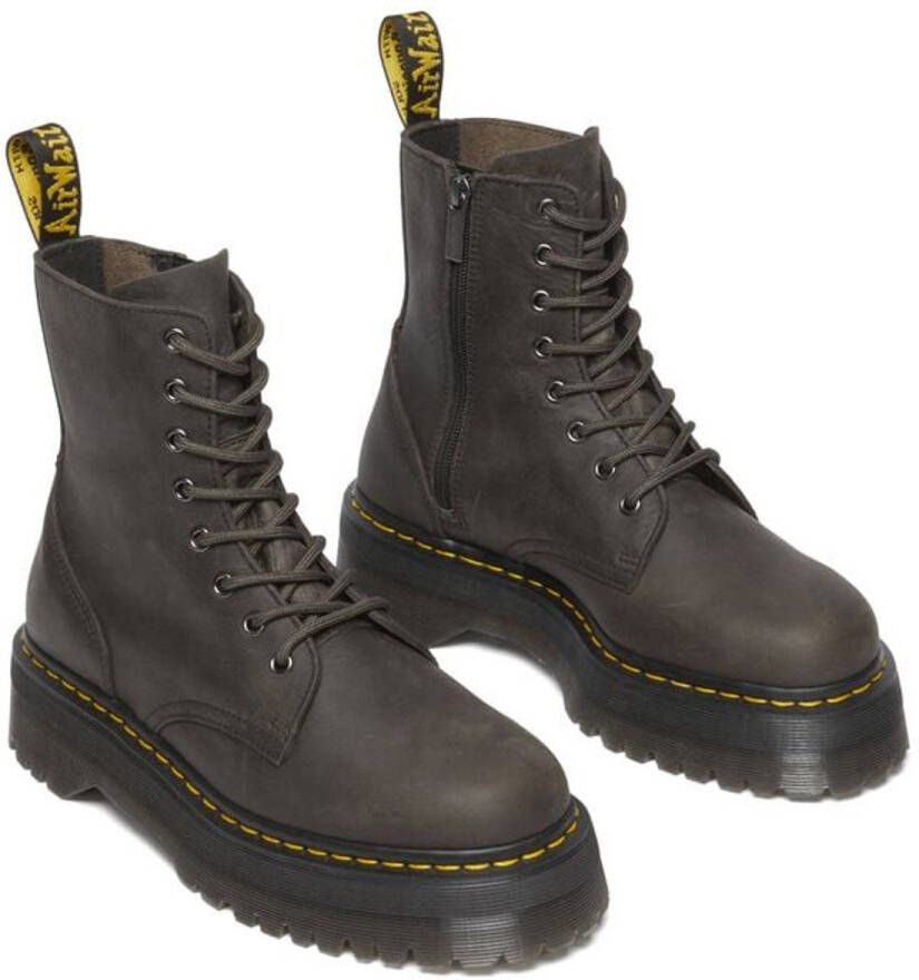 Dr. Martens Jadon Charcoal Grey Burnished Waxy Pull Up Wp Laars grijs