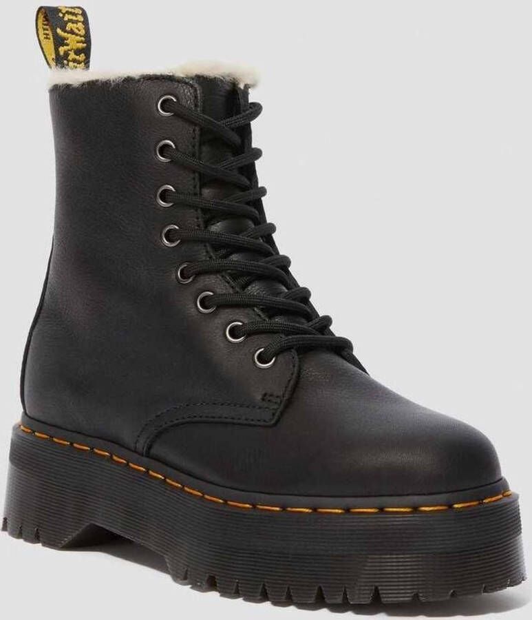 Dr. Martens 1490 BLACK VIRGINIA Hoge sneakersHoge sneakersVeterbootsDames veterschoenenDames sneakersVrije tijd half-hoogHalf-hoge schoenenHeren veterschoenHeren sneakers Zwart