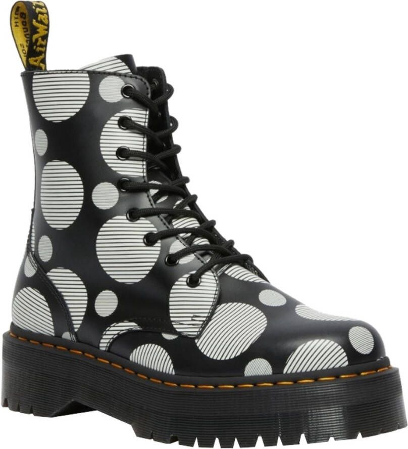 Dr. Martens Jadon Platform Polka Dot Zwart Wit Dames Veterboots Zwart Wit Kleur Zwart Wit