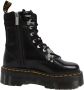 Dr. Martens Leren Enkellaarzen Street Style Rubberen Zool Vetersluiting Black Dames - Thumbnail 1