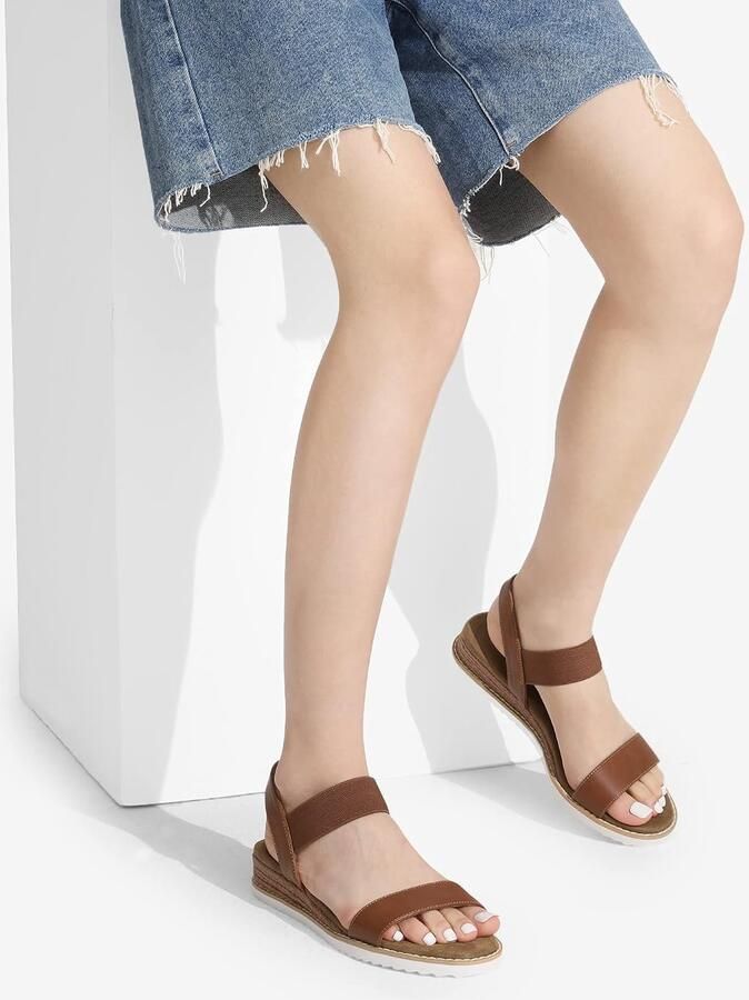 DREAM PAIRS Dames Sandalen met Elastische Bandjes Comfortabel