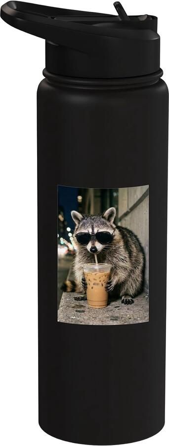 Drinkfles met grappige ijscoffeedieren