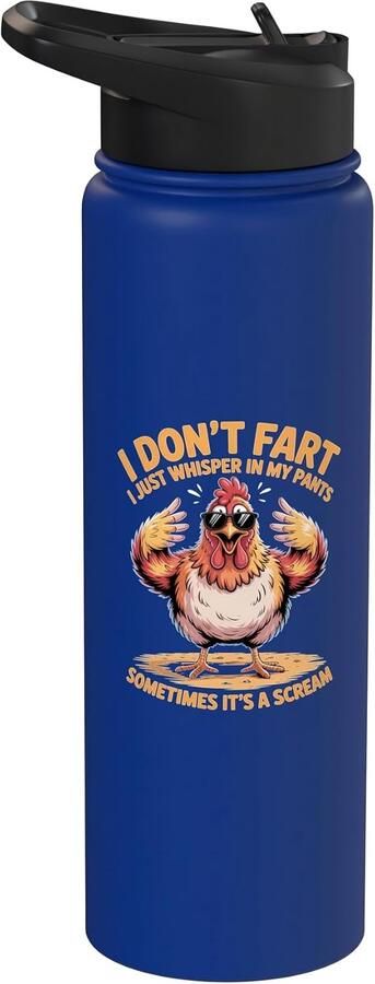 Drinkfles met grappige tekst Ik laat geen windjes ik fluister in mijn broek