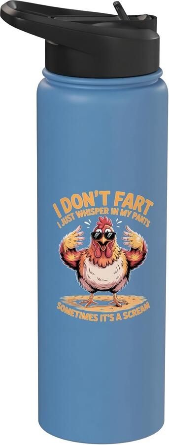 Drinkfles met grappige tekst Ik laat geen windjes ik fluister in mijn broek
