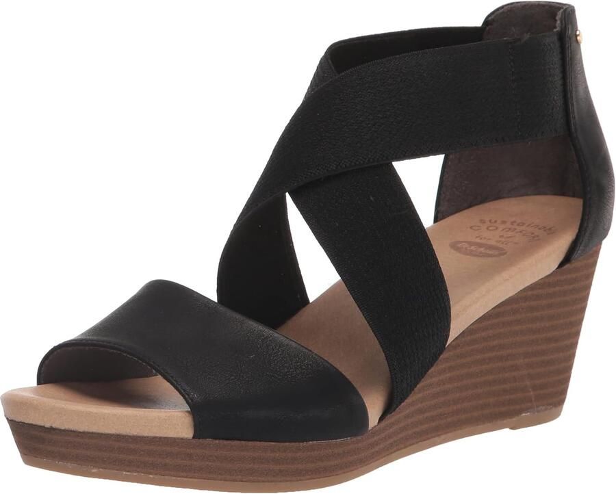 Dr.Scholl's SHOES Dr. Scholl's Barton Band Dames Wedge Sandalen Zwart
