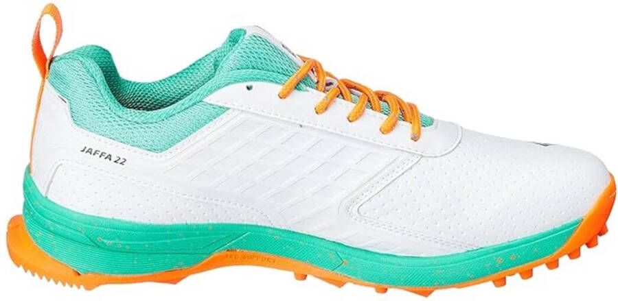 DSC Jaffa 22 Cricket Schoenen Sea Green & Fluro Orange EU Voor Heren & Jongens Materiaal: Mesh Ademend Mesh Slipvaste Zool voor Verbeterde Duurzaamheid voor Stabiliteit
