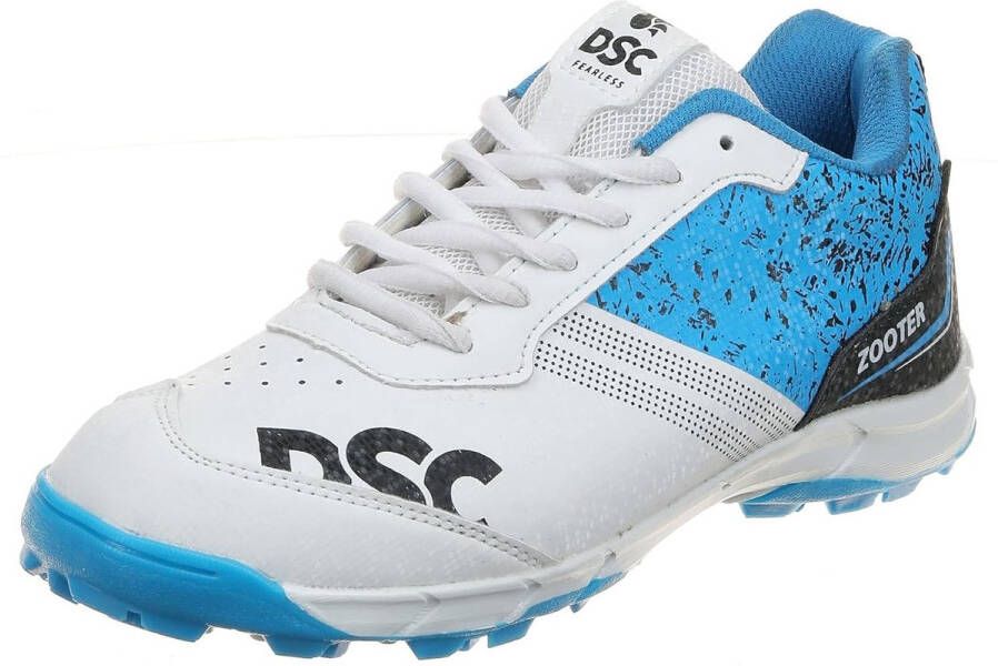 DSC Zooter Dom Cricket Schoenen Wit Blauw Voor Mannen en Jongens Lichtgewicht 11 EU Lichtgewicht Verbeterde stabiliteit tijdens het spel
