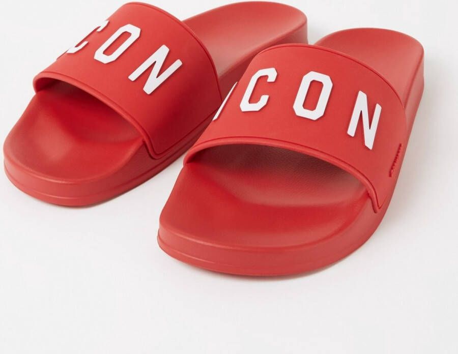 Dsquared² Dsquared2 Icon slipper met logo Rood