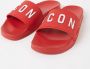 Dsquared2 Rode Logo-Ingeschoven Slippers Rood Heren - Thumbnail 1