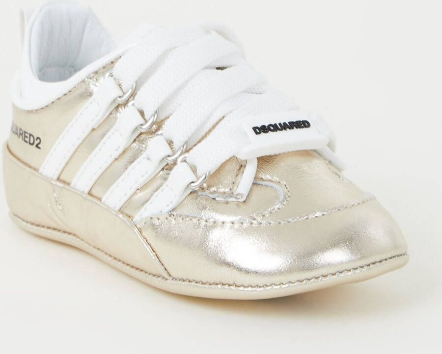 Dsquared2 251 Lace Up babyschoentje met suède details Goud - Foto 1