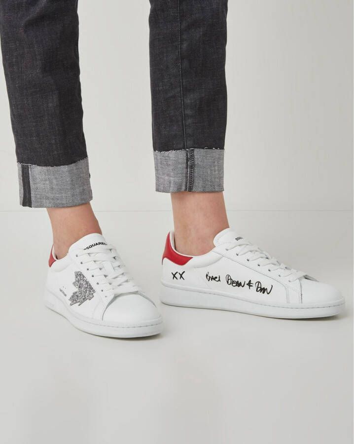 Dsquared2 Leren Veterschoenen The Canadian Stijl White Dames - Foto 2