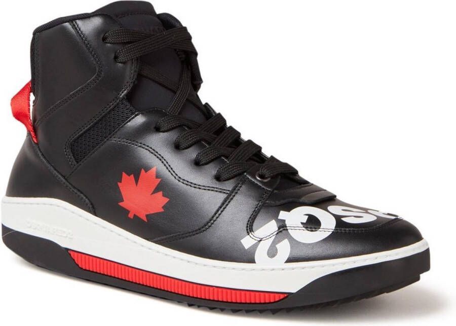 Dsquared2 Barkley sneaker met logo van kalfsleren details Zwart