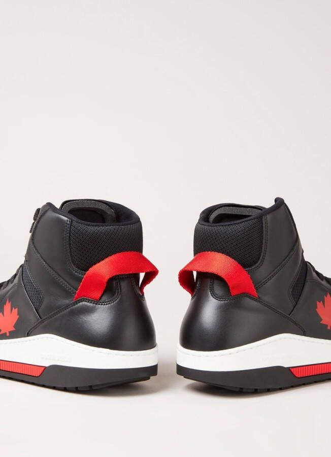 Dsquared2 Barkley sneaker met logo van kalfsleren details Zwart