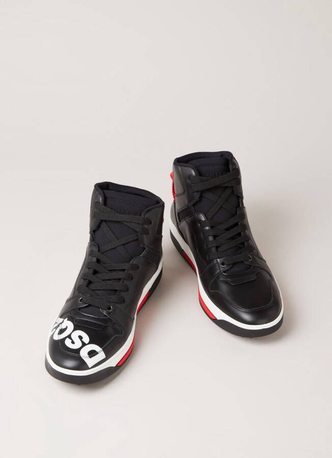 Dsquared2 Barkley sneaker met logo van kalfsleren details Zwart - Foto 2