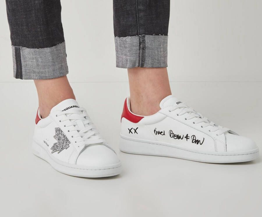 Dsquared2 Leren Veterschoenen The Canadian Stijl White Dames