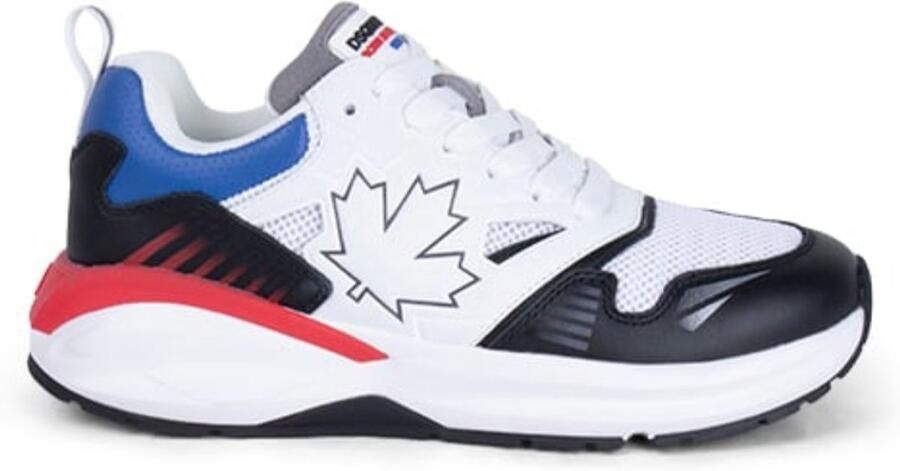 Dsquared2 Witte Zwarte Suède Sneaker met Legendarische Stijl Black Heren