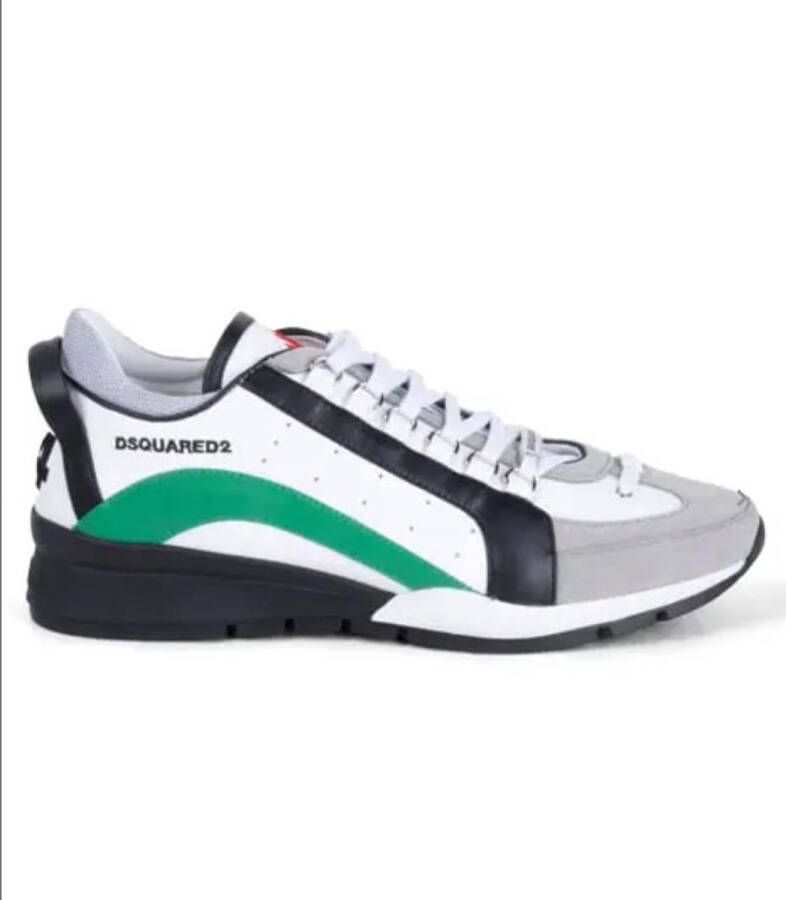 Dsquared2 Witte Zwarte Suède Sneaker met Legendarische Stijl Black Heren