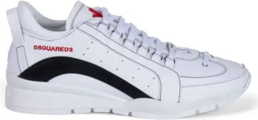 Dsquared2 Witte Zwarte Suède Sneaker met Legendarische Stijl Zwart Heren