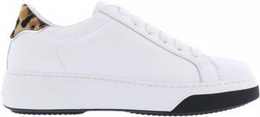 Dsquared2 Leren Lace-Up Low Top Sneakers White Dames