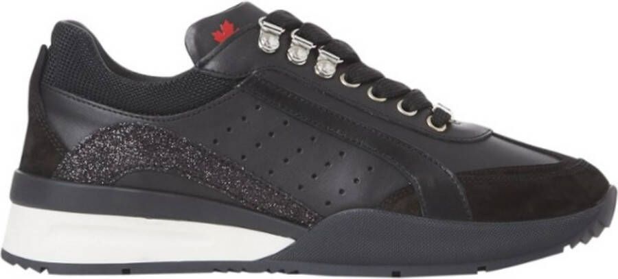 Dsquared2 Original Legend sneaker van leer met suède details Zwart