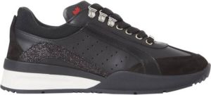 Dsquared2 Original Legend sneaker van leer met suède details Zwart