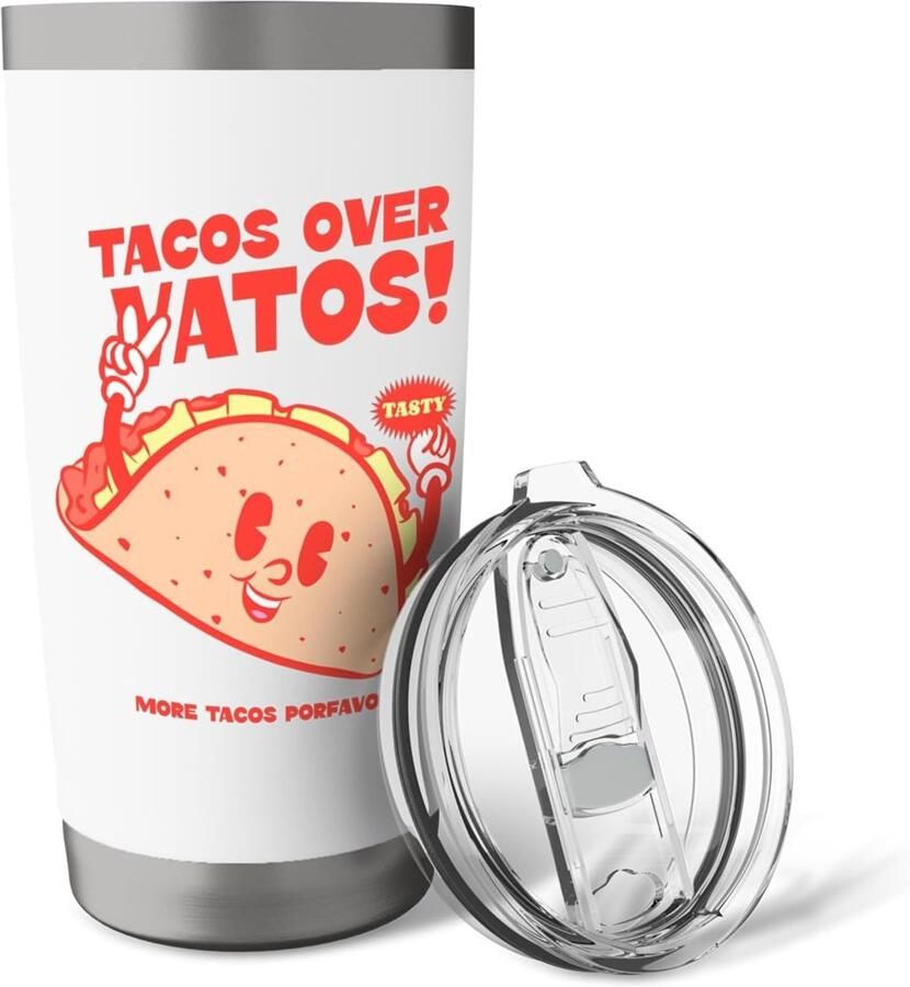 Dubbelwandige thermobeker met taco-print
