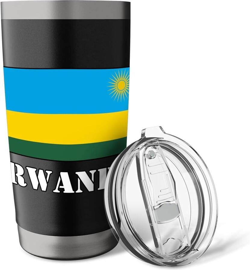 Dubbelwandige thermobeker Rwanda-vlag