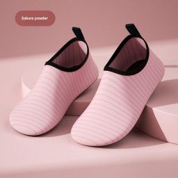 Dunne strepen Kersenbloesemroze (dikke rubberen zool) Waterschoenen sokken voor volwassenen (L 38-39) Smalle waterschoenen Antislip zwemschoenen Unisex
