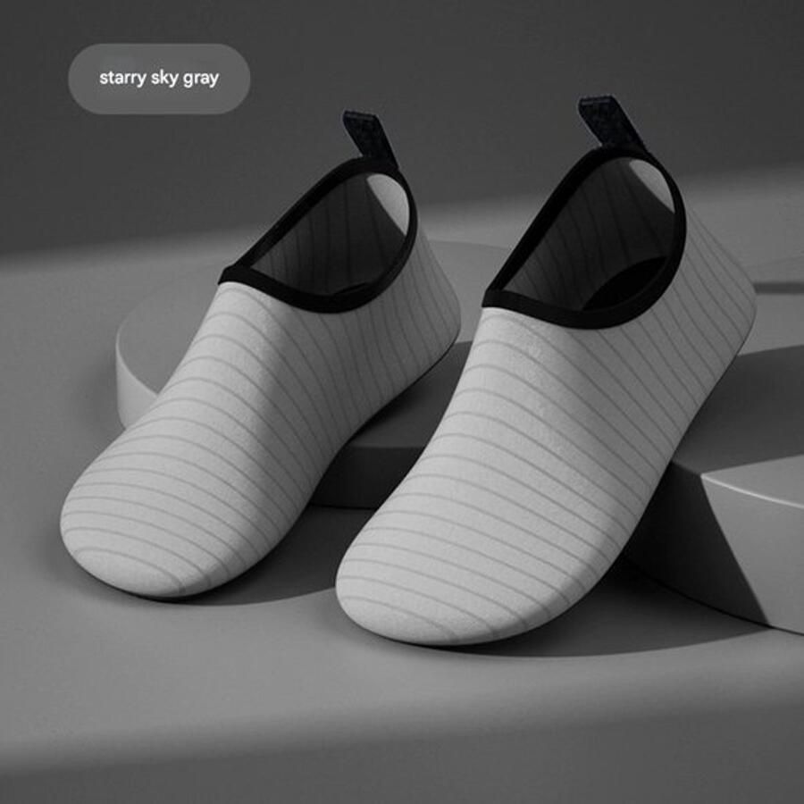 Dunne strepen Sterrengrijs (dikke rubberen zool) Waterschoenen voor volwassenen (L 38-39) Watersokken Dunne waterschoenen Antislip zwemschoenen Unisex