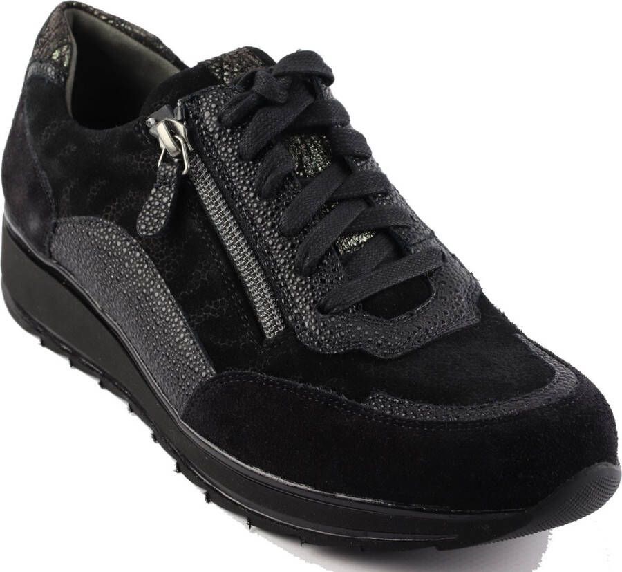 Durea 6263~H~~~~~~~~~~~~~~~~~~~~~~~~ Lage sneakersDames sneakers Zwart