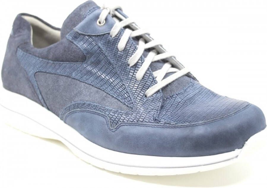 Durea 6148 688 9424 Blauw combi veterschoen met afwikkeling wijdte K