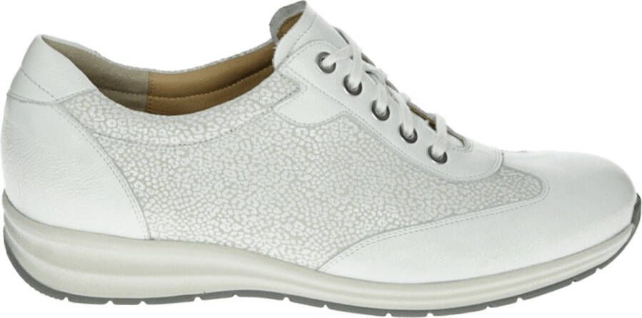 Durea 6164 H Volwassenen Dames sneakersDames veterschoenen Kleur: Wit beige