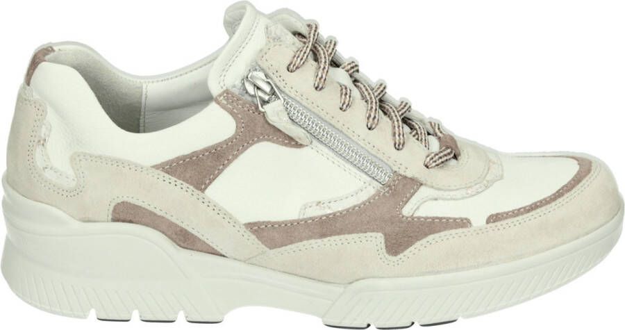 Durea 6252~H~GO~~~~~~~~~~~~~~~~~~~~~ Lage sneakersDames sneakers Wit beige