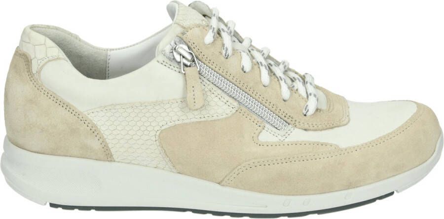 Durea 6260~H~GO~~~~~~~~~~~~~~~~~~~~~ Lage sneakersDames sneakers Wit beige